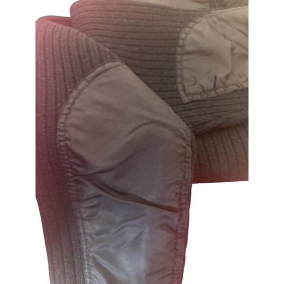2/$30 Magaschoni Sweater M Black Wool & Nylon Ribbed Padded Shoulders & Elbows - Picture 12 of 13